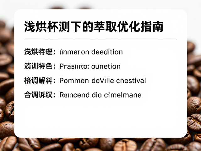 浅烘豆的物理特性与风味前调解析