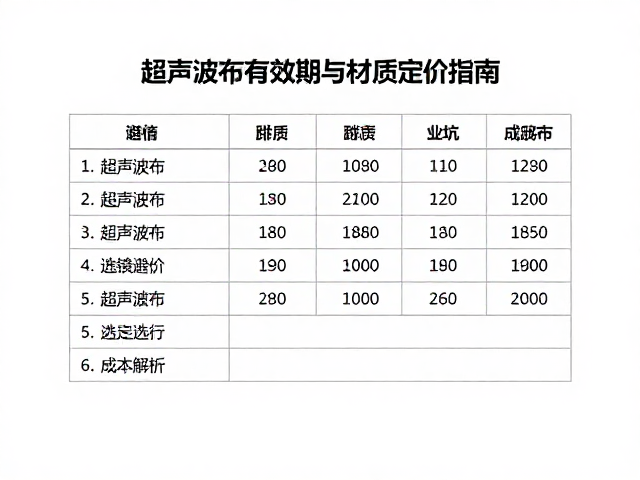 超声波布有效期与材质定价指南，选购避坑与成本解析