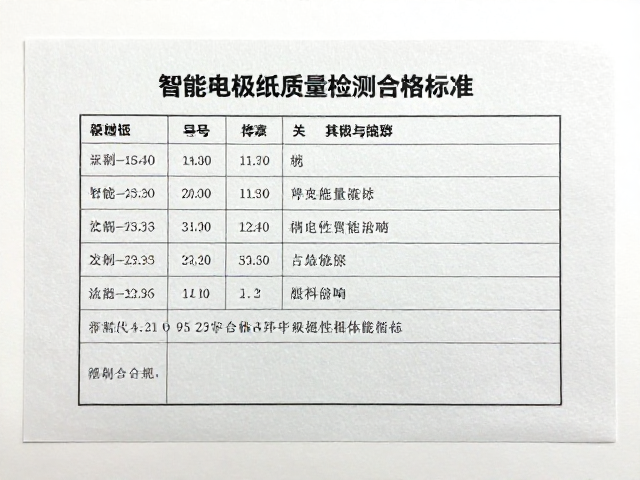智能电极纸基础材质与导电性能指标