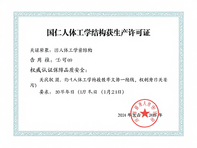 国仁人体工学结构获生产许可证，权威认证保障品质安全
