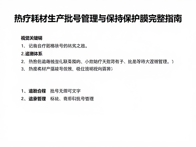 热疗耗材生产批号管理的核心逻辑与追溯体系