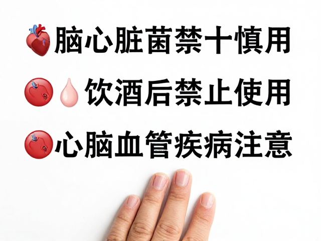 安装心脏起搏器者慎用，饮酒后禁止使用，心脑血管疾病注意