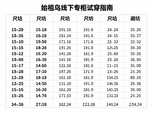 尺码表对照与最终决策逻辑