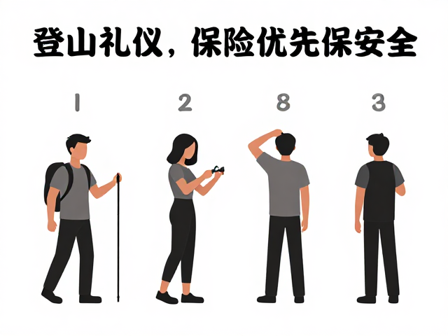 登山礼仪，保持间距防意外，遇险优先保安全
