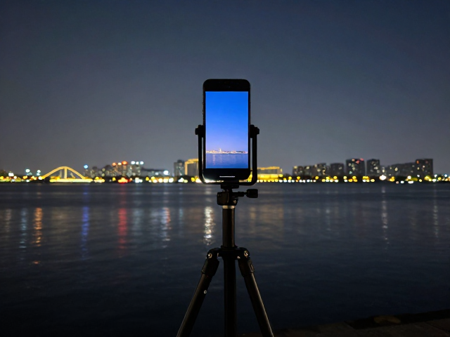 滨江夜景怎么拍?稳定三脚架,全景接片技巧,手机也能出大片