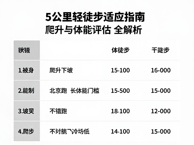 5公里轻徒步适应指南，爬升下坡专项训练与体能评估全解析