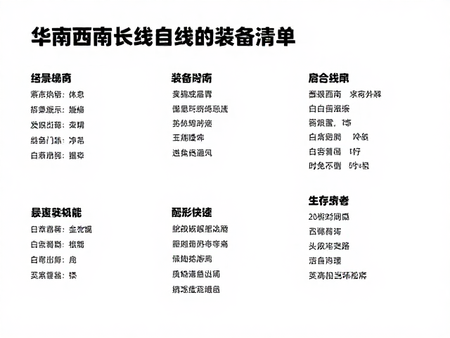 装备清单与生存技能准备