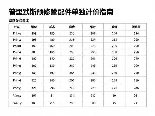 配件规格与成本构成要素