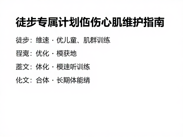 徒步专属计划，配速优化与长期体能维护指南
