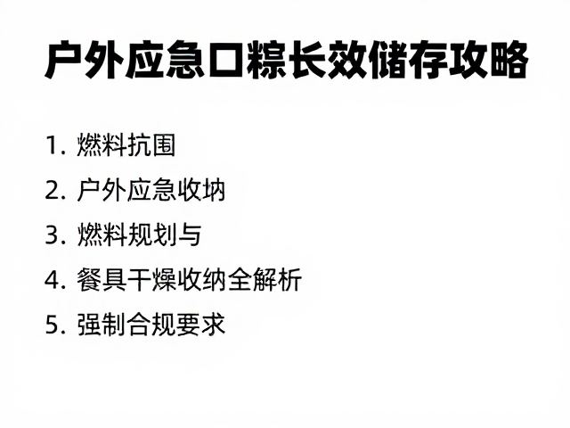 户外应急口粮的长效储存核心逻辑