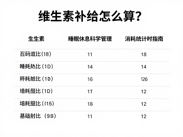 精准计算维生素摄入的科学逻辑