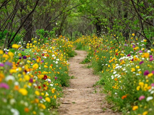 穿越季节性花海徒步线