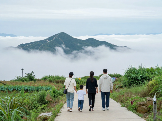 太子尖亲子云海短线，城市家庭周末游，漫步乡村田园小径