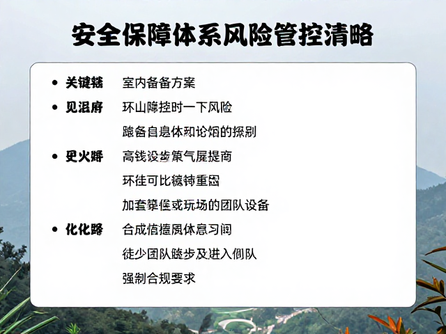 安全保障体系与风险管控清单