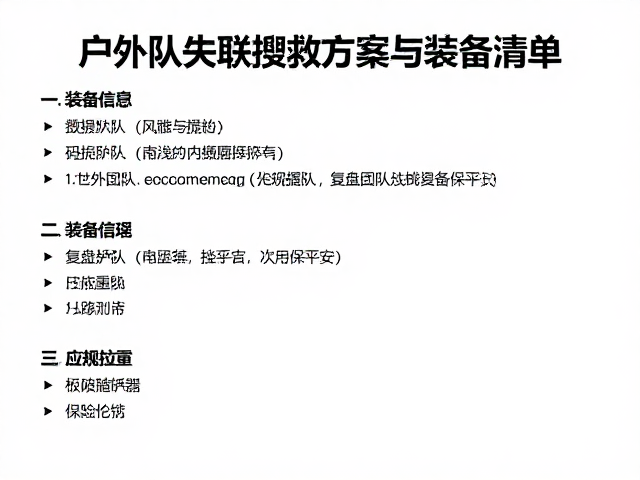户外队伍失联搜救方案与装备清单，复盘团队应急预案保平安