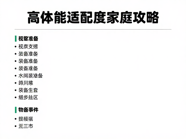 装备清单与物资准备