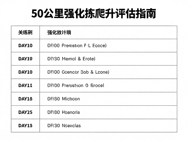 周末拉练安排：50公里强化训练计划与海拔爬升评估指南