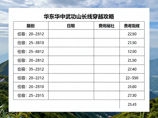 住宿费用明细与露营选择