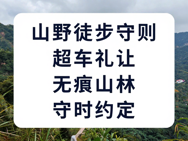 山野徒步守则，超车礼让、无痕山林与守时约定