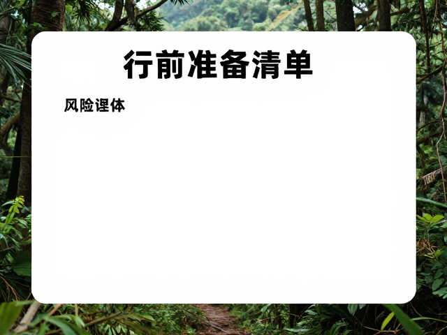 行前准备清单与安全风险评估