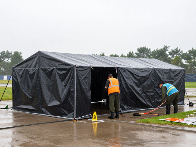 雨天模拟训练，临时应急庇护所搭建技术与高防水指数解析