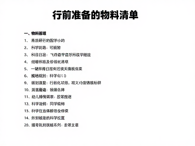 详细物料清单:行前准备的科学配置