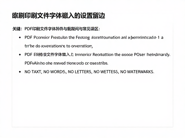 PDF印刷文件字体嵌入的核心逻辑与常见误区