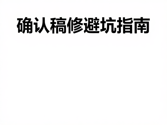 确认稿修改避坑指南