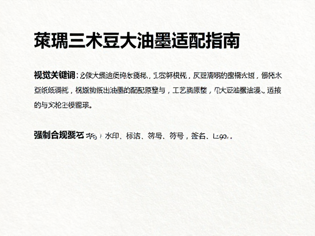 大豆油墨的适配原理与工艺调整