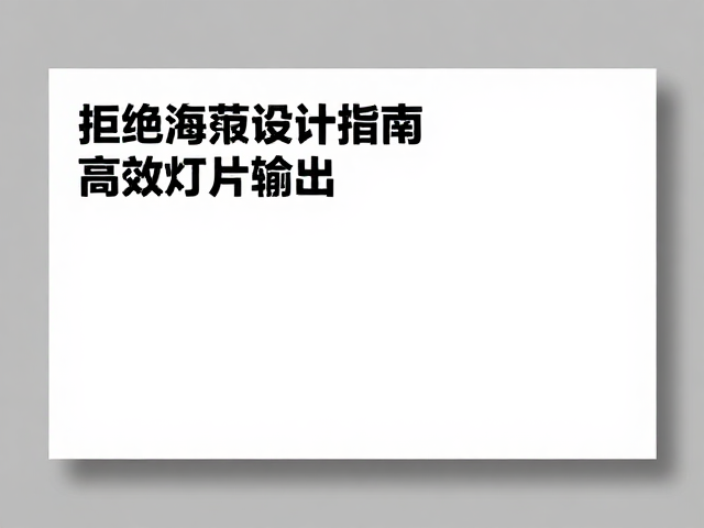 灯片输出的技术规范与效率优化