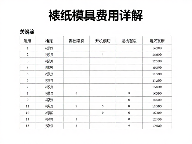 裱纸模具的基础构成与核心费用拆解