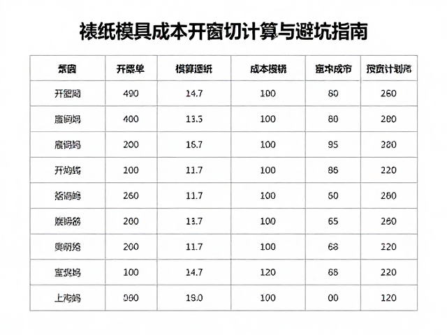 开窗模切环节的成本核算逻辑