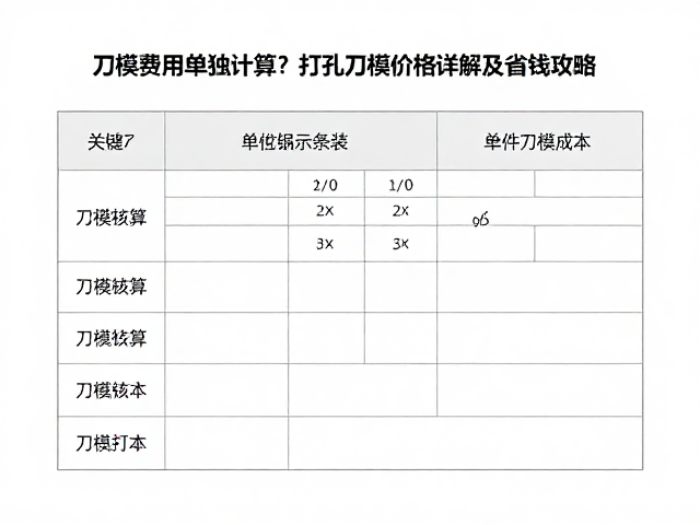 如何精准核算单件刀模成本