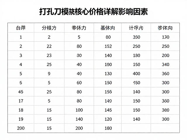 打孔刀模的核心价格影响因素