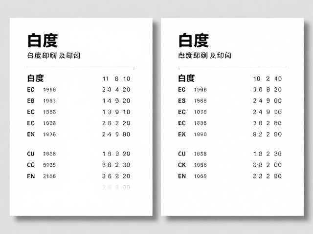 白度数值与实际印刷效果的对应关系