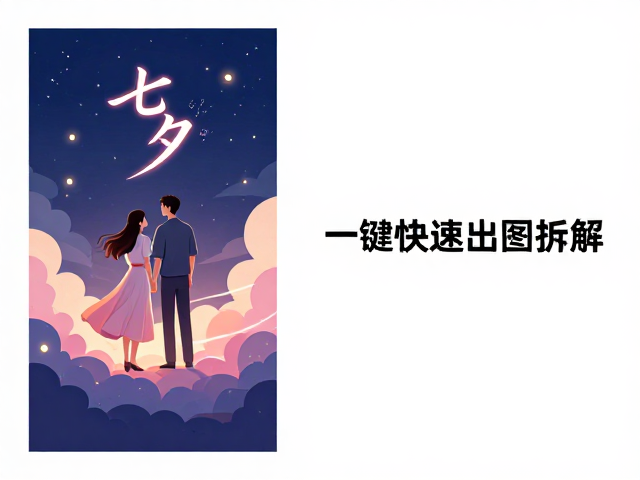 七夕海报视觉定调与核心元素拆解