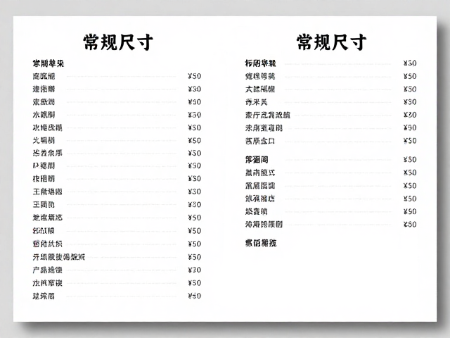 A4菜单灯箱片常规尺寸规范