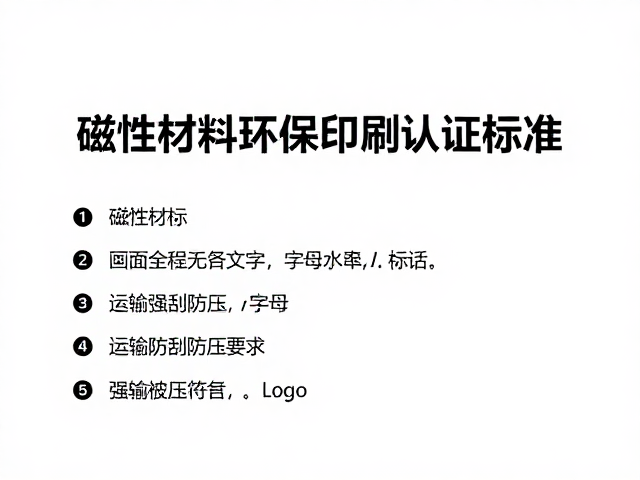 磁性材料环保印刷认证标准的核心指标