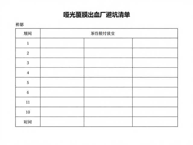 文件制作规范与检查清单