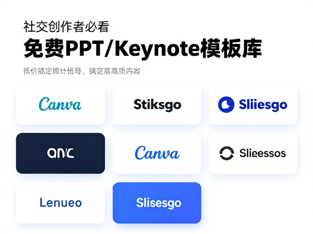 社交创作者必看，免费PPT/Keynote模板库，低价搞定高质量内容