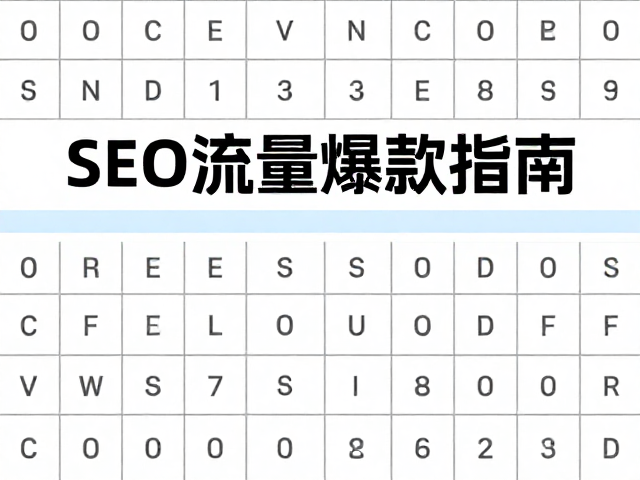 上下分割构图，网格对齐排版，几何抽象设计的SEO流量爆款指南