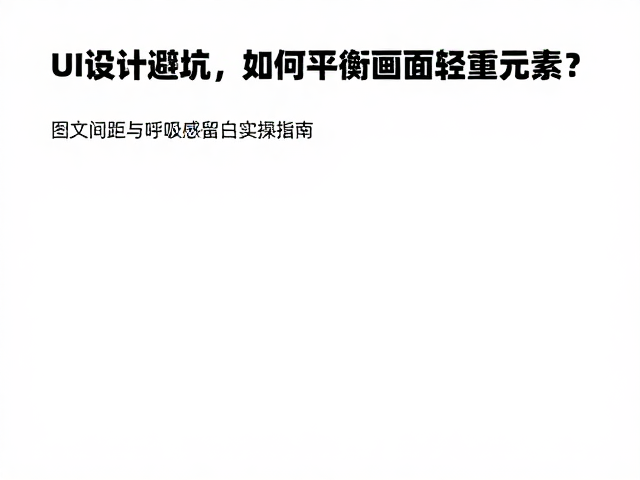 UI设计避坑,如何平衡画面轻重元素?图文间距与呼吸感留白实操指南