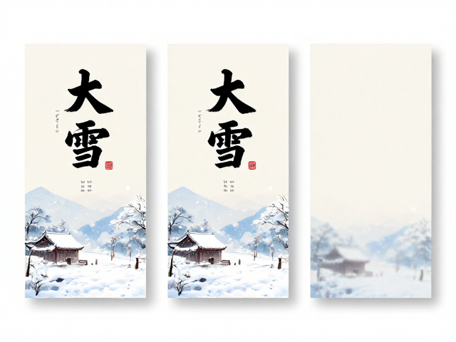 2024中国风跨年新年海报设计灵感,大雪节气唯美素材推荐