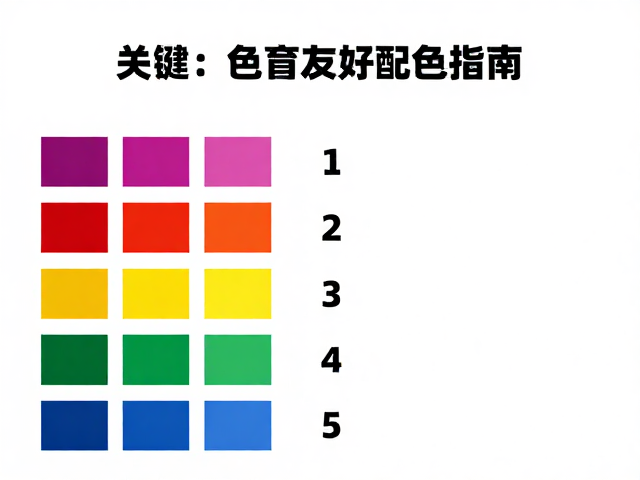 色盲友好配色指南,文字与背景对比度标准,调色板生成工具推荐