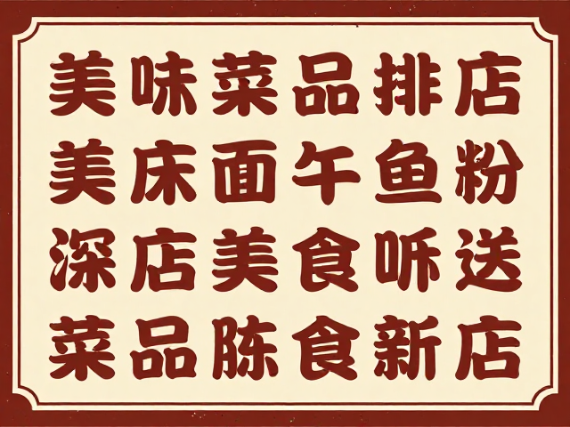 复古招牌字体设计灵感,结合菜品推荐与开业海报,打造高流量门店视觉