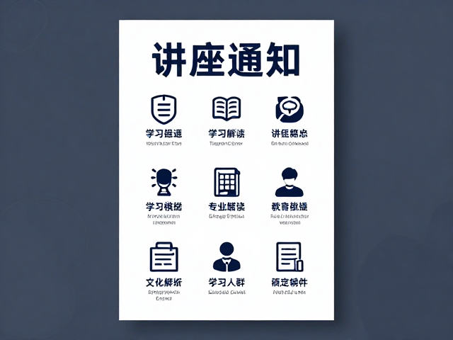 【讲座通知】海报发布,学习图标解读,精准匹配适合人群