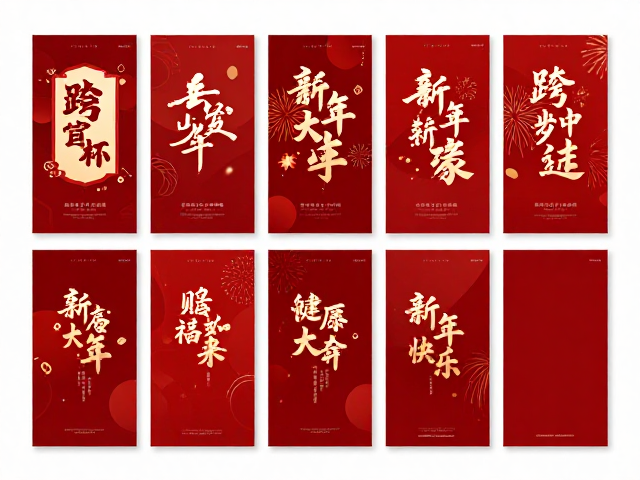 跨年新年海报朋友圈长图模板的设计逻辑与视觉焦点