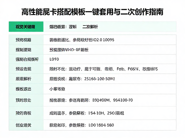 预设模板的底层逻辑与参数解析