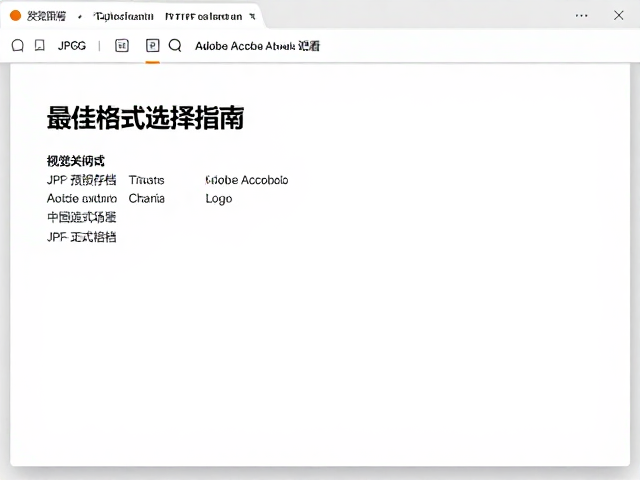 JPG预览、TIFF无损存档与Adobe Acrobat查看,最佳格式选择指南