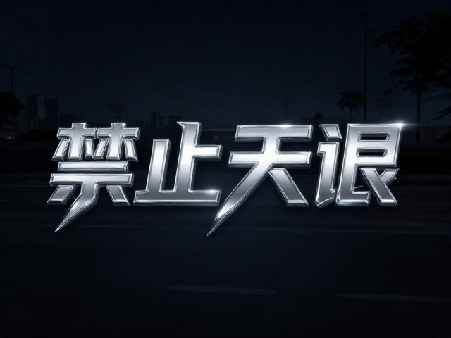 暗黑风夜景设计,酷炫金属立体字打造极致视觉冲击